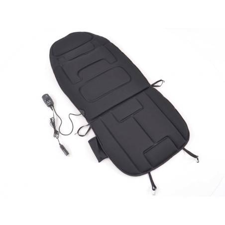 Seat cover with seat heating and massage function, black