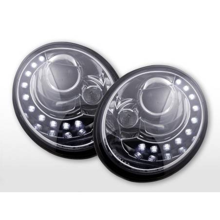 Kit phares Daylight LED look TFL VW New Beetle 2006-2012 chromé