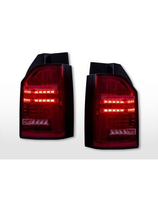 LED taillights set VW T6 original bulb tailgate door version red/clear