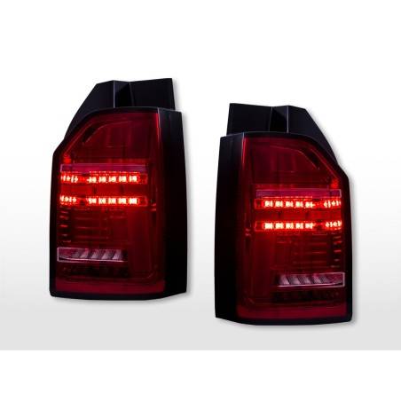 LED taillights set VW T6 original bulb tailgate door version red/clear