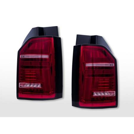 LED taillights set VW T6 original bulb tailgate door version red/clear