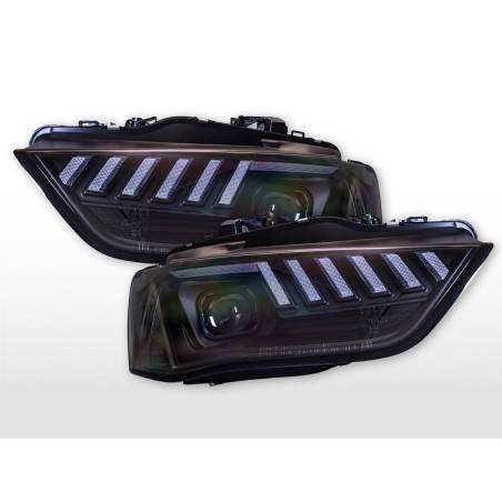 Jeu de phares feux diurnes LED Audi A4 8K année 13-15 noir