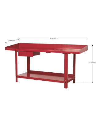 Workbench Steel 2m with 1 Drawer