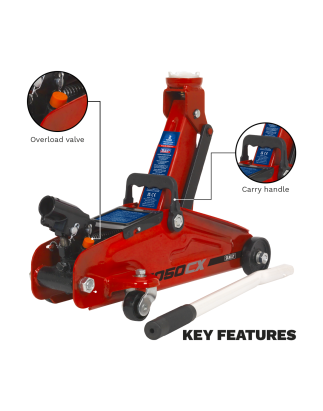 Short Chassis Trolley Jack 2 Tonne