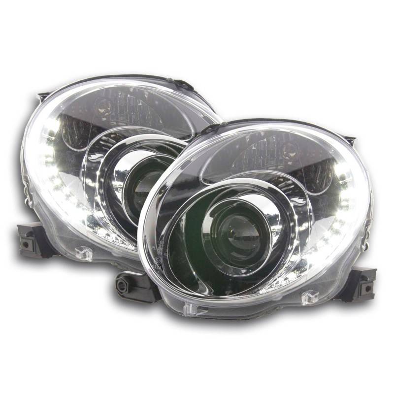 Daylight headlight LED DRL look Fiat 500 07- chrome