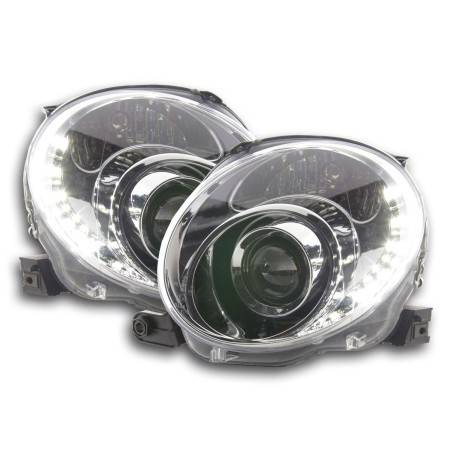 Daylight headlight LED DRL look Fiat 500 07- chrome