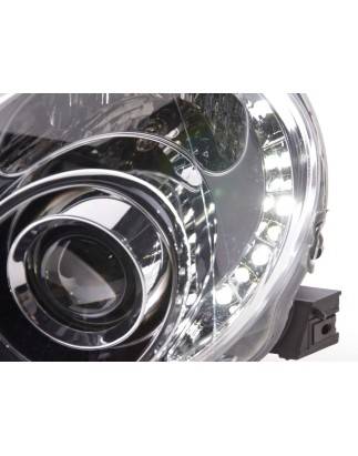 Daylight headlight LED DRL look Fiat 500 07- chrome