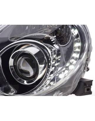 Daylight headlight LED DRL look Fiat 500 07- chrome