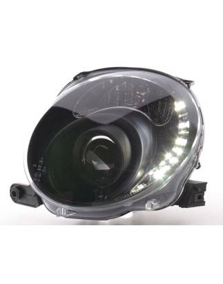 Phare Daylight LED DRL look Fiat 500 07- noir