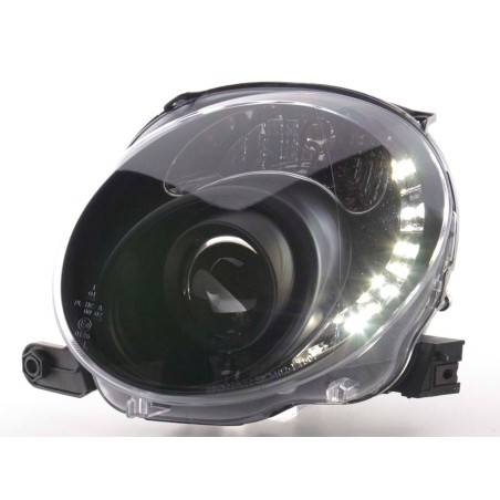 Daylight headlight LED DRL look Fiat 500 07- black