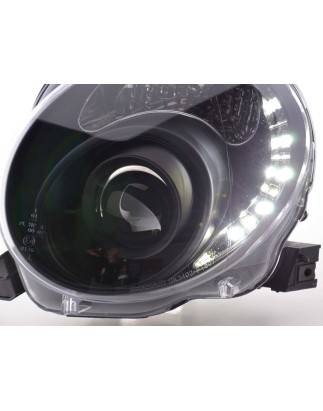 Daylight headlight LED DRL look Fiat 500 07- black