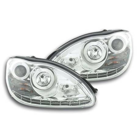 Daylight headlight LED DRL look Mercedes S-Class W220 02-05 chrome