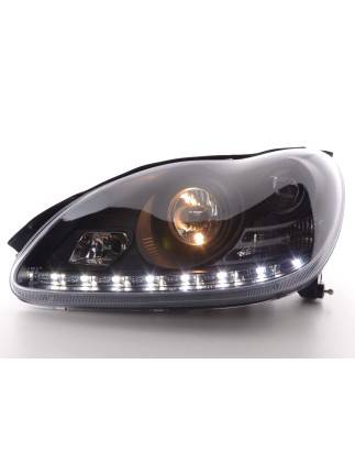 Phare Daylight LED DRL look Mercedes Classe S W220 02-05 noir