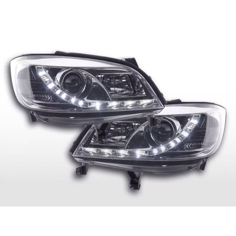 Phare Daylight LED DRL look Opel Zafira A 99-04 chrome