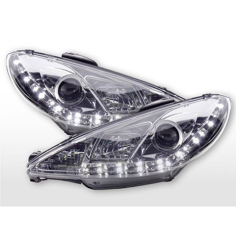 Daylight headlight LED DRL look Peugeot 206 98- chrome