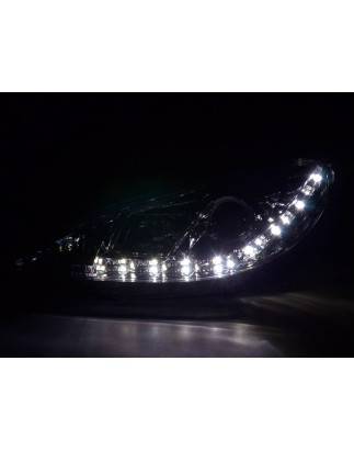 Daylight headlight LED DRL look Peugeot 206 98- chrome