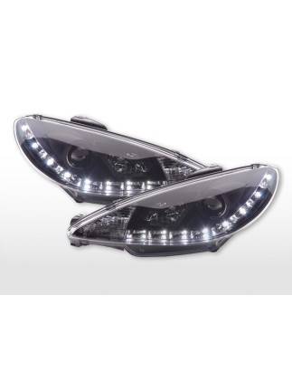 Daylight headlight LED DRL look Peugeot 206 98- black