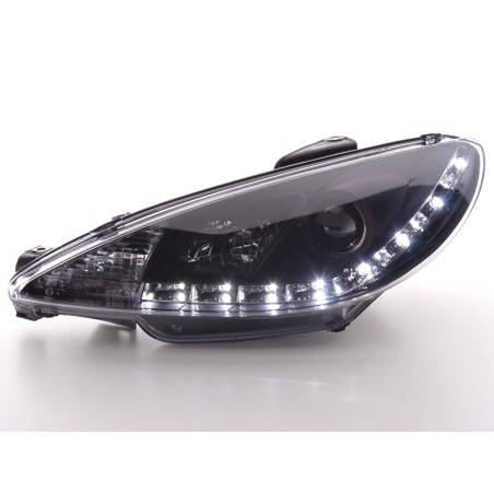 Daylight headlight LED DRL look Peugeot 206 98- black