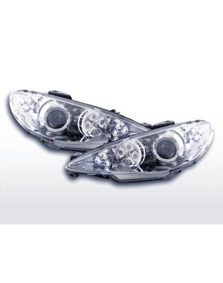 Phare Daylight LED DRL look Peugeot 206 98-05 chrome