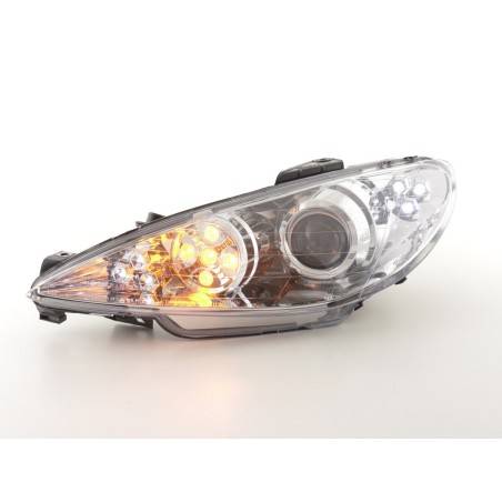 Daylight headlight LED DRL look Peugeot 206 98-05 chrome