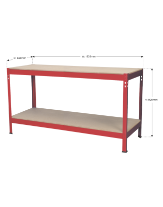 Workbench 1.53m Steel Wooden Top