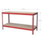 Workbench 1.53m Steel Wooden Top