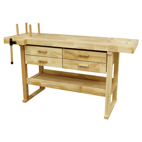 Woodworking Bench with 4 Drawers