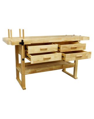 Woodworking Bench with 4 Drawers