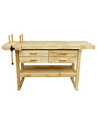 Woodworking Bench with 4 Drawers