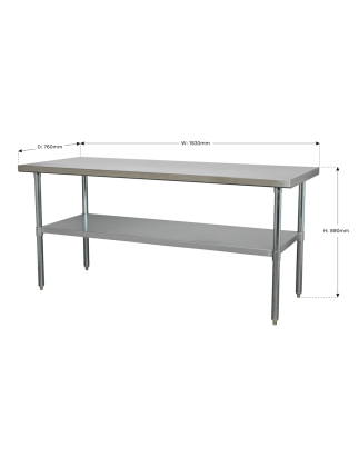 Établi en acier inoxydable 1,8 m