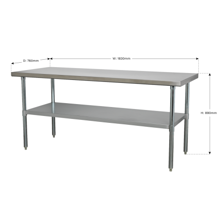 Établi en acier inoxydable 1,8 m