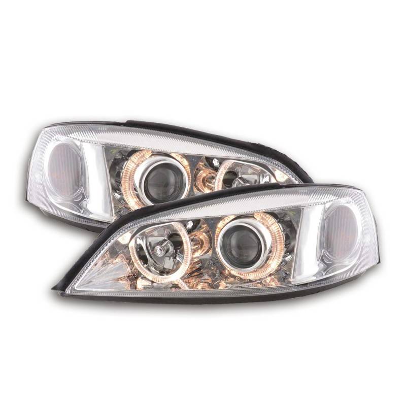 Angel eye headlight Opel Astra G 98-03 chrome