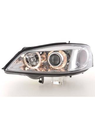 Angel eye headlight Opel Astra G 98-03 chrome