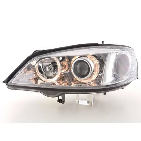 Angel eye headlight Opel Astra G 98-03 chrome