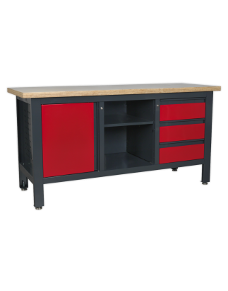 Workstation with 3 Drawers, 1 Cupboard & Open Storage