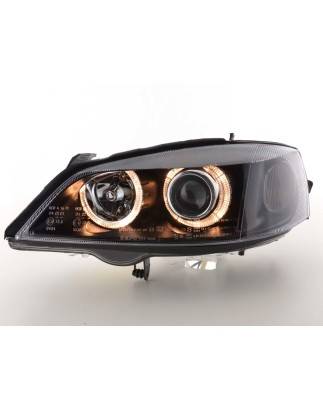 Angel eye headlight Opel Astra G 98-03 black