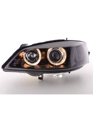 Angel eye headlight Opel Astra G 98-03 black