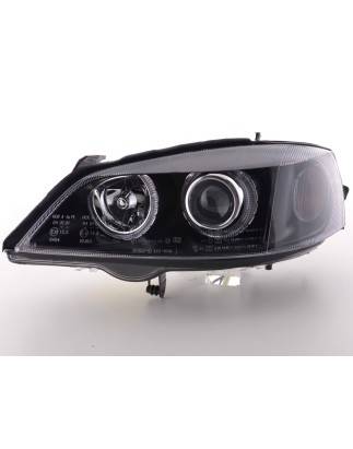 Angel eye headlight Opel Astra G 98-03 black