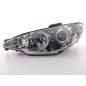 Headlight set angel eyes Peugeot 206 98-03 chrome