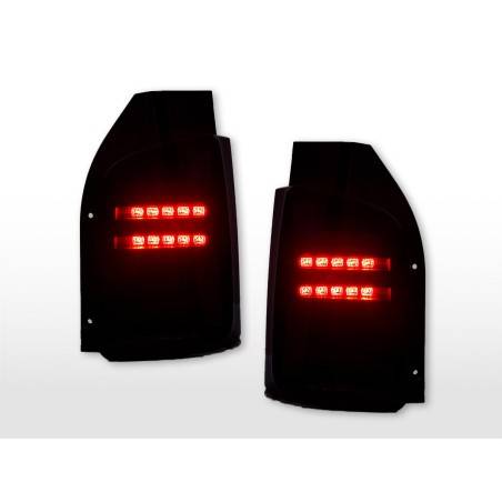 Jeu de feux arrière LED VW T6 version porte battante noir/fumée