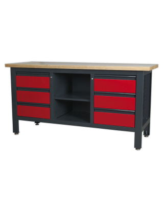 Workstation with 6 Drawers & Open Storage