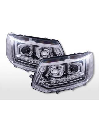 Halogen headlight set LED daytime running lights VW T5 year 10-15 chrome