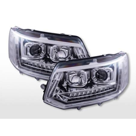 Halogen headlight set LED daytime running lights VW T5 year 10-15 chrome