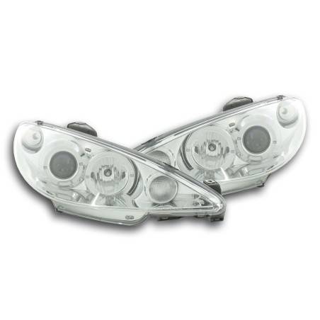 Headlight set Peugeot 206 98-03 chrome