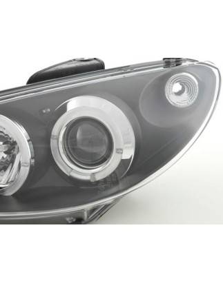 Headlight set Peugeot 206 98-03 black