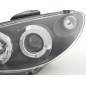 Headlight set Peugeot 206 98-03 black