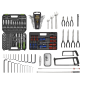 Topchest & Rollcab Combinaison 6 tiroirs avec glissières à roulement à billes - Rouge/Gris et kit d'outils 170 pièces