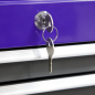 Topchest & Rollcab Combination 6 Drawer with Ball-Bearing Slides - Purple/Grey