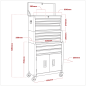 Topchest, coffre à outils Mid-Box et pile de 9 tiroirs Rollcab - Vert