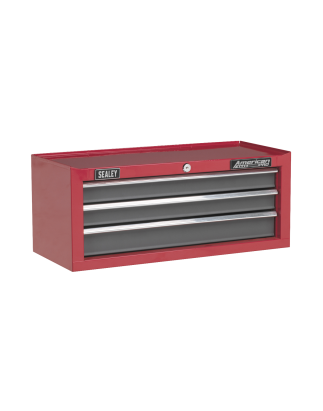 Topchest, coffre à outils Mid-Box et pile de 9 tiroirs Rollcab - Rouge